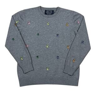 Sec 119 Grateful Dead Bear Embroidered Sweater Gray Size Medium